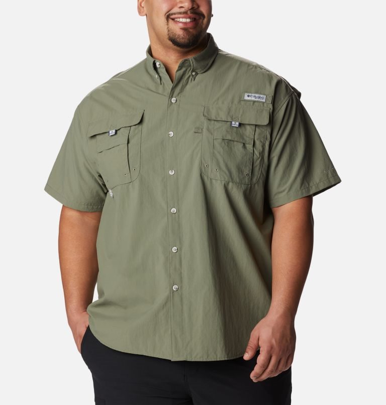 Men\'s Columbia PFG Bahama II Short Sleeve Shirts Olive | Plus Size CA-V46C5